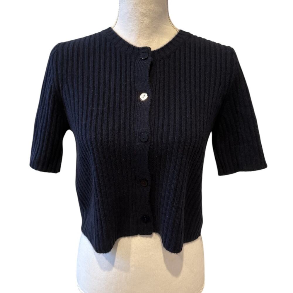 House of Harlow 1960 Cashmere Cardigan Sweater Navy Blue S